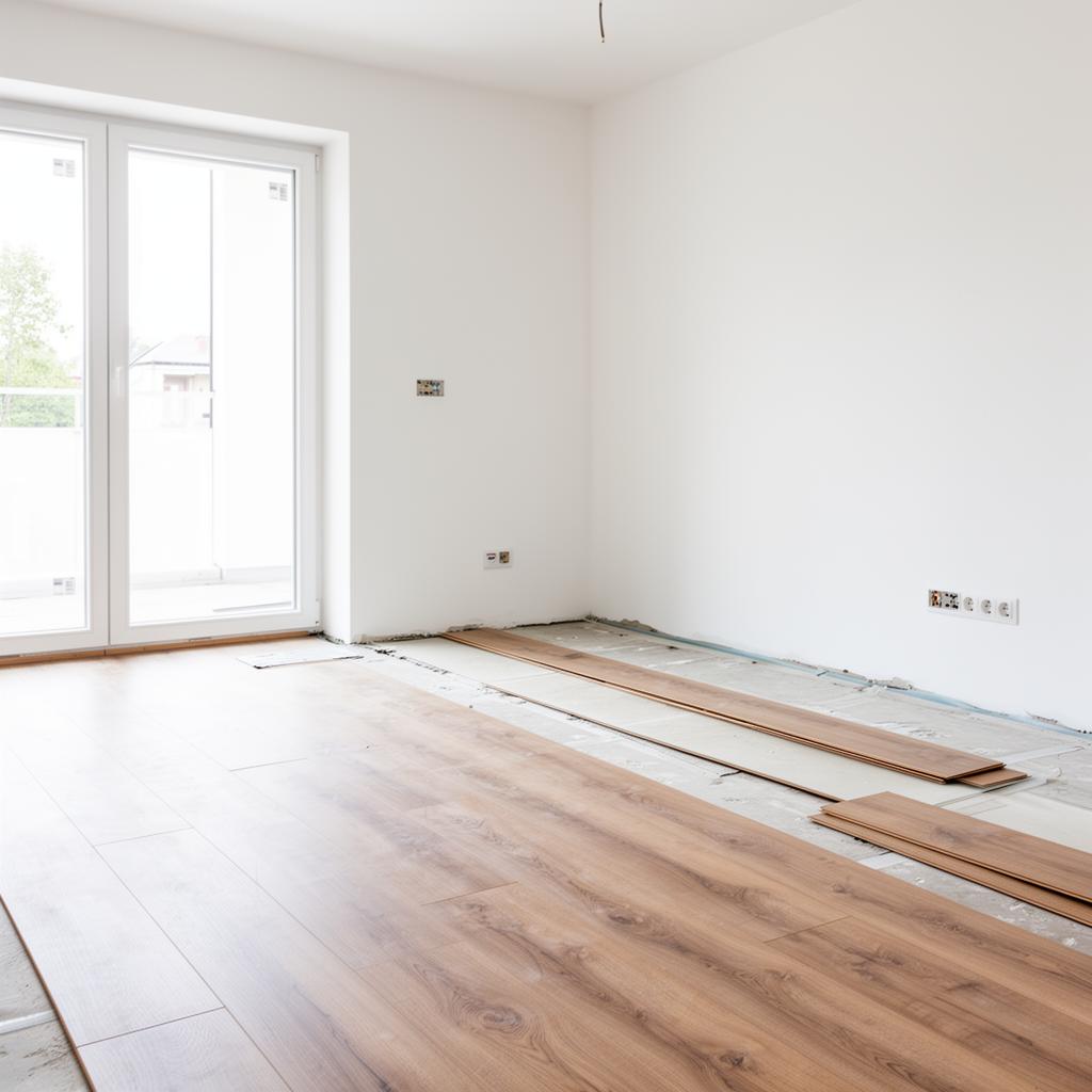 Saubere Bodenverlegung in heller Wohnung